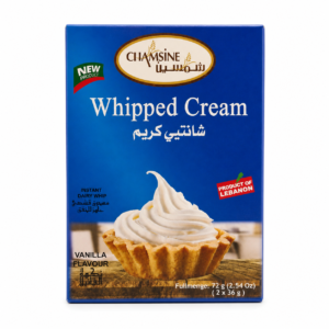 Chantillycreme, chokolade, jordbær og vanilje
